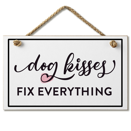 HIGHLAND WOODCRAFTERS Dog Kisses Hanging Sign 9.5 x 5.5 4103220